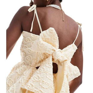 Dress textured midi tie shoulder sleeveless cami mini dress size 40 EU